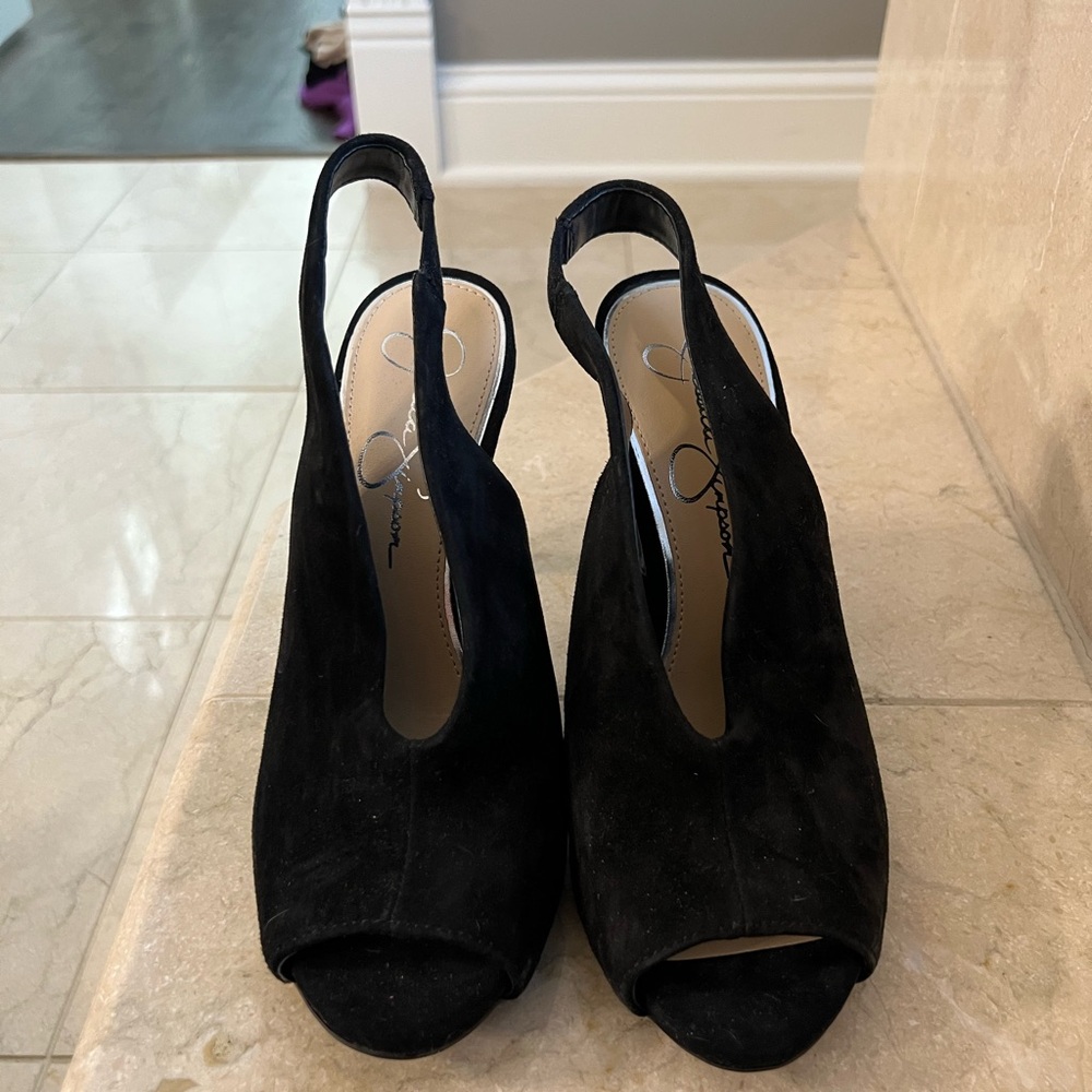 Elegant Black Slingback Heels